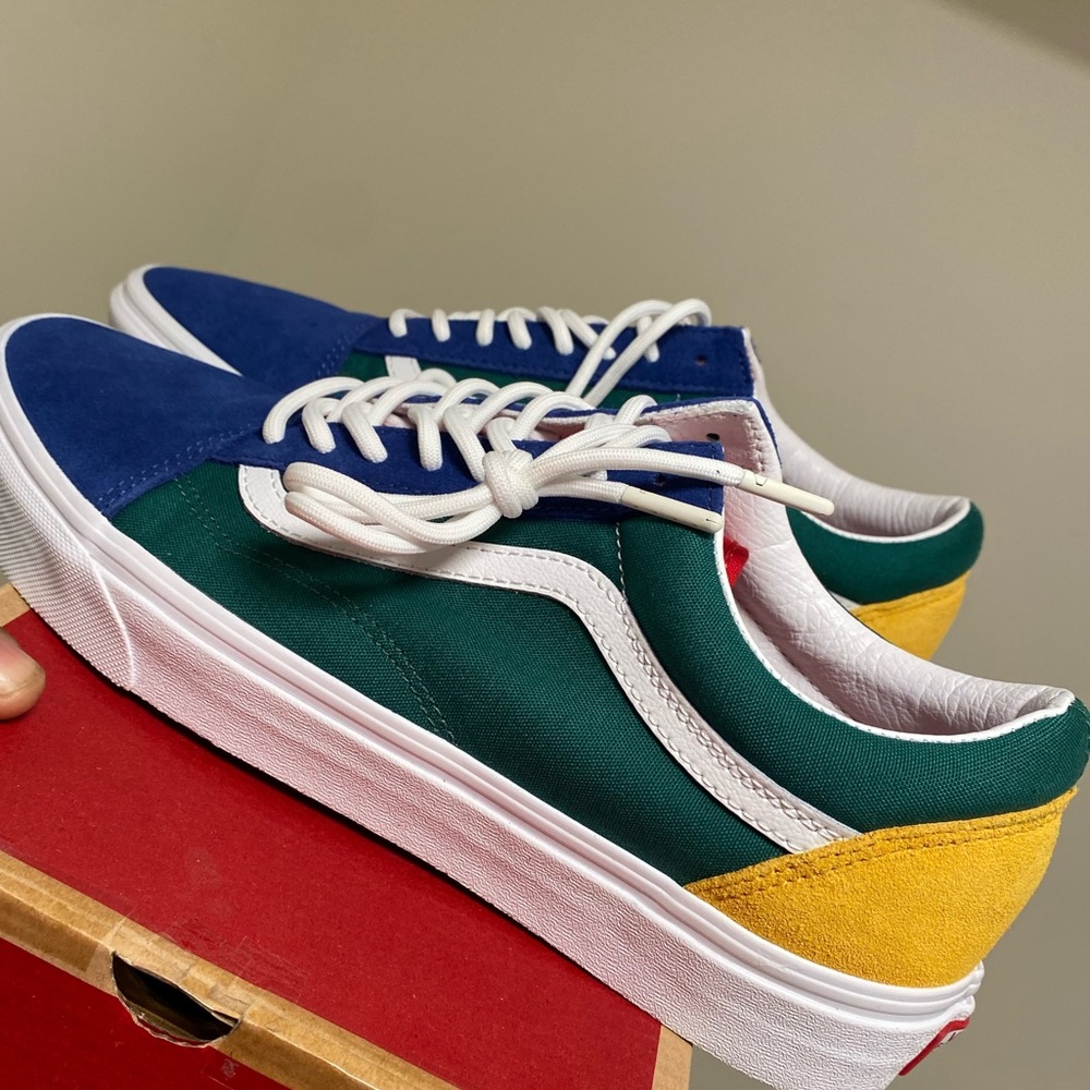 Vans Old Skool Yacht Club Blue, Green, Yellow & Red Skate Shoes